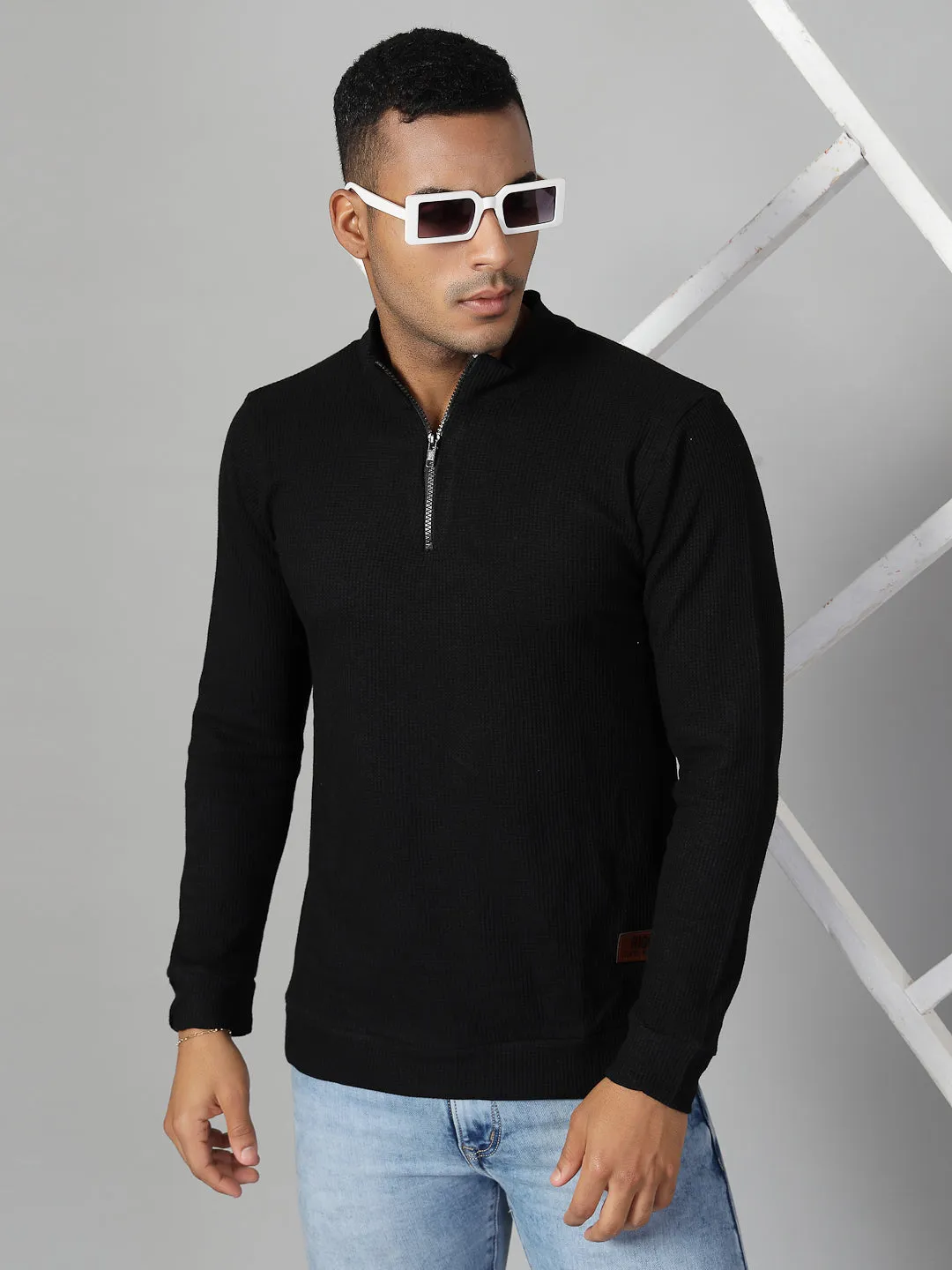 Men’s Zippered Cotton Henley T-shirt