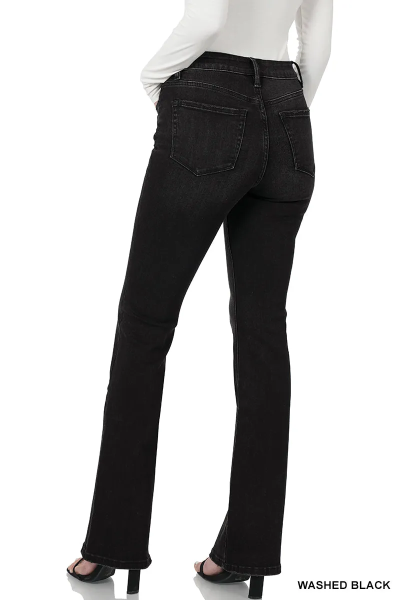 MID-RISE BOOTCUT DENIM PANTS