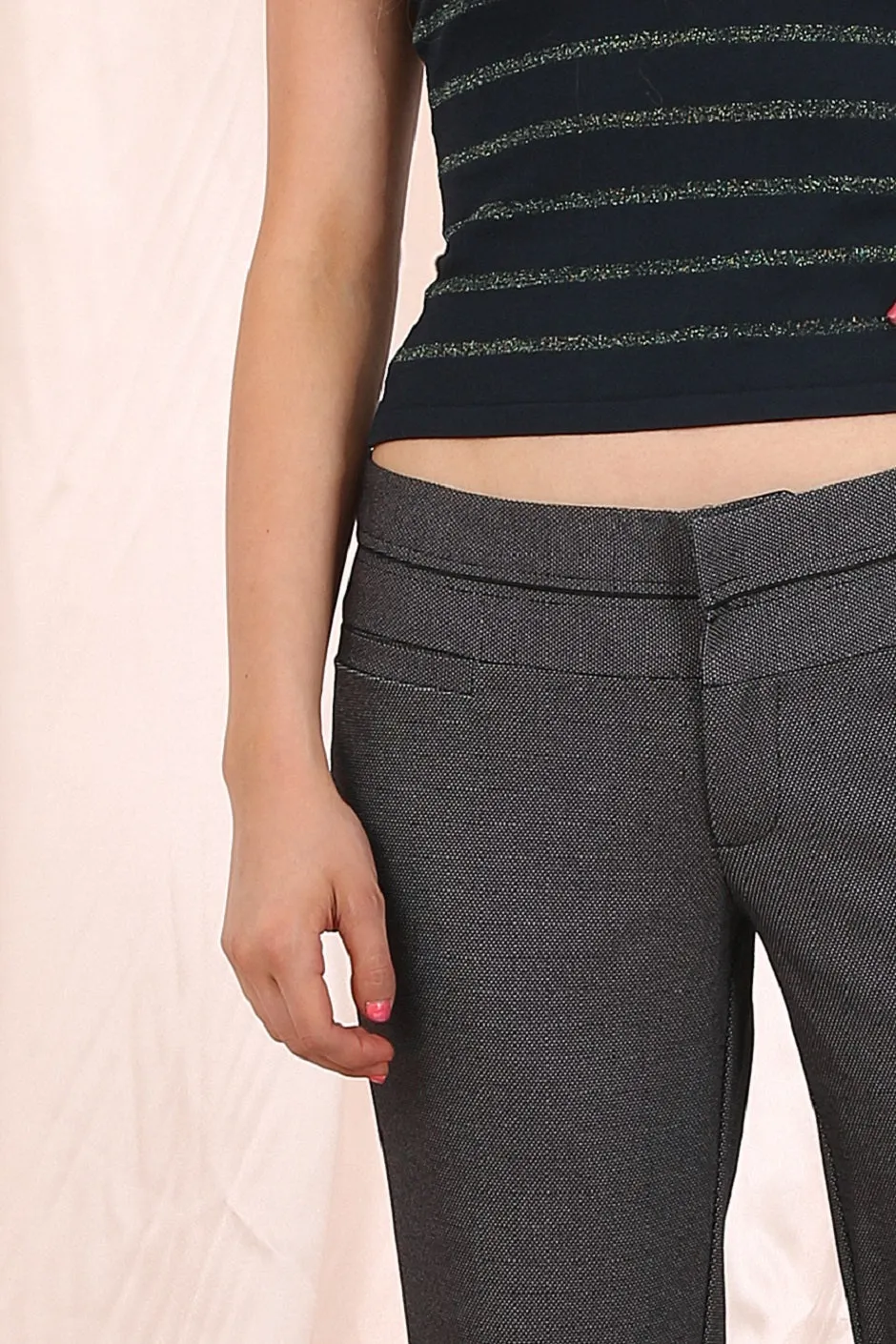 MISS PINKI Naomi tailored work pants in grey