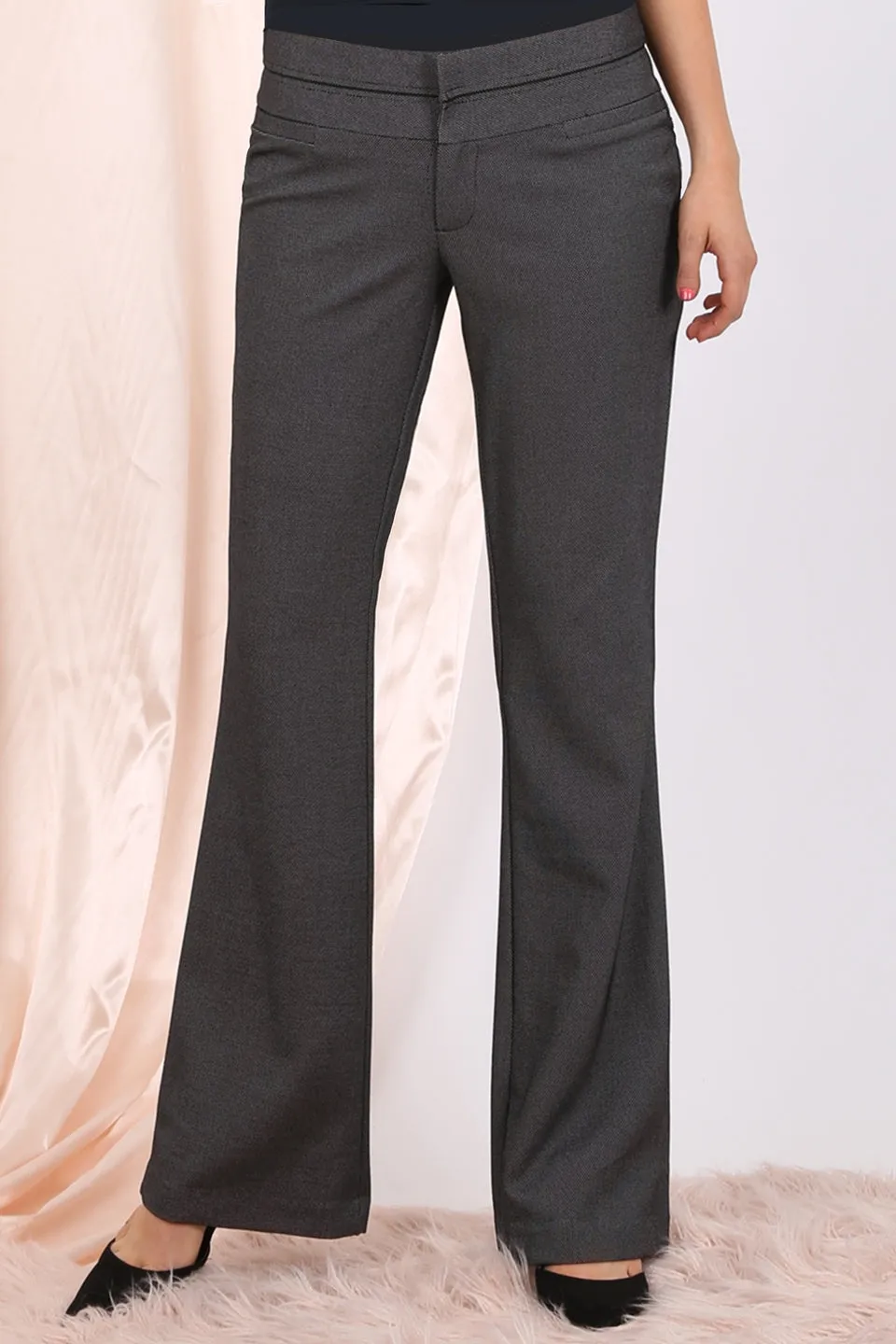 MISS PINKI Naomi tailored work pants in grey
