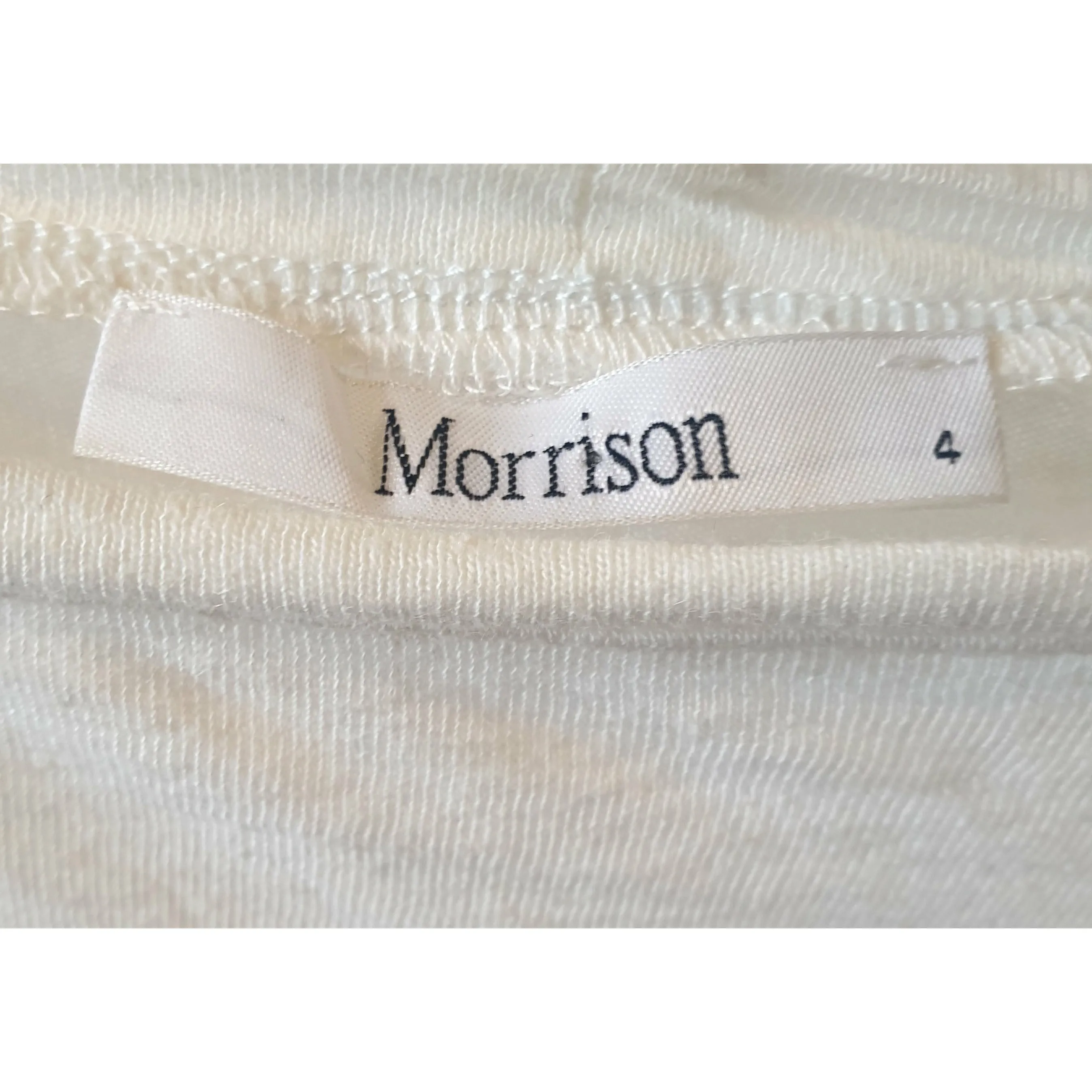 Morrison pre-owned white linen-cotton top with sleeve detail size 14