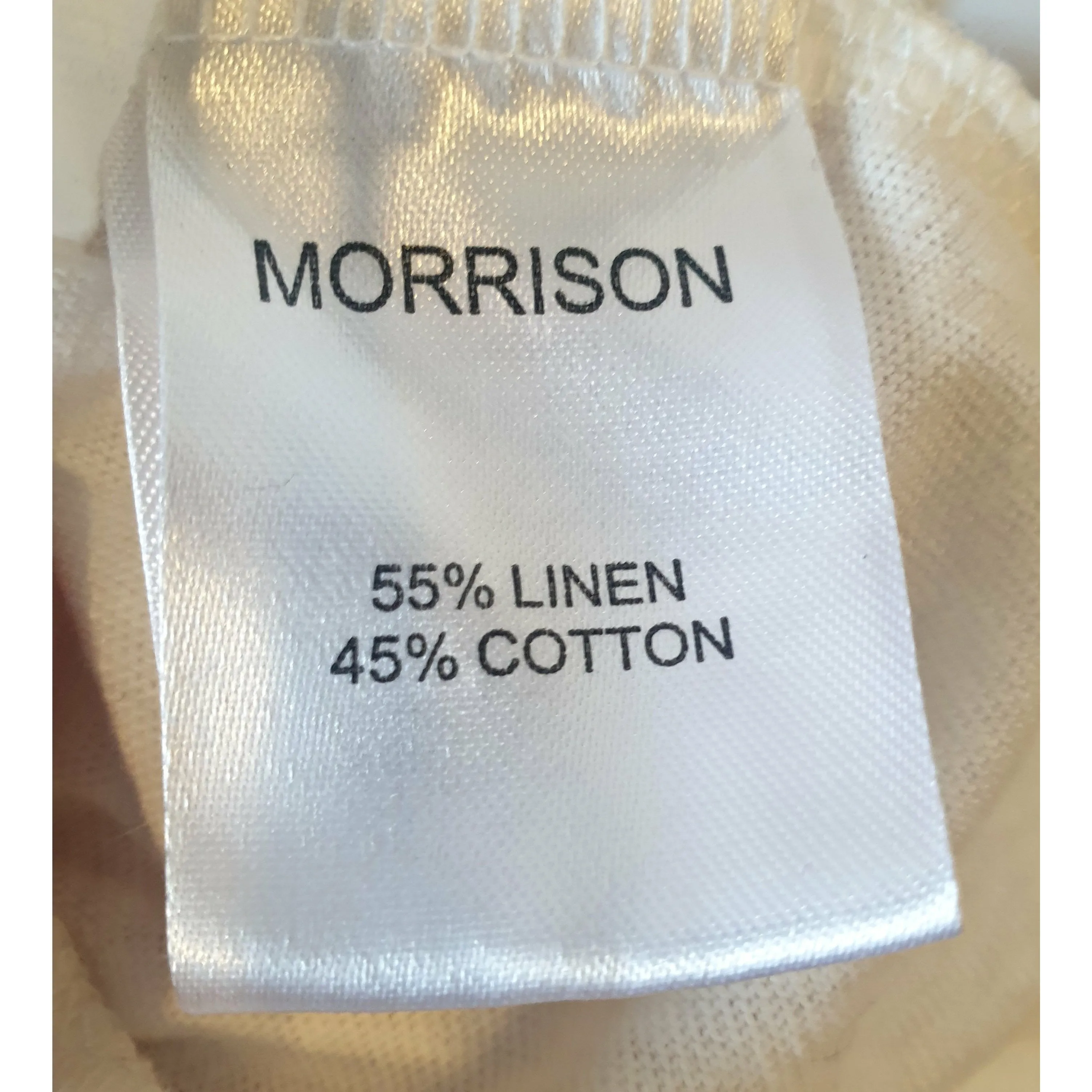 Morrison pre-owned white linen-cotton top with sleeve detail size 14