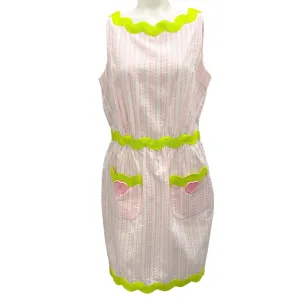 Moschino Couture Pink / White 2021 Striped Cotton Shift Dress