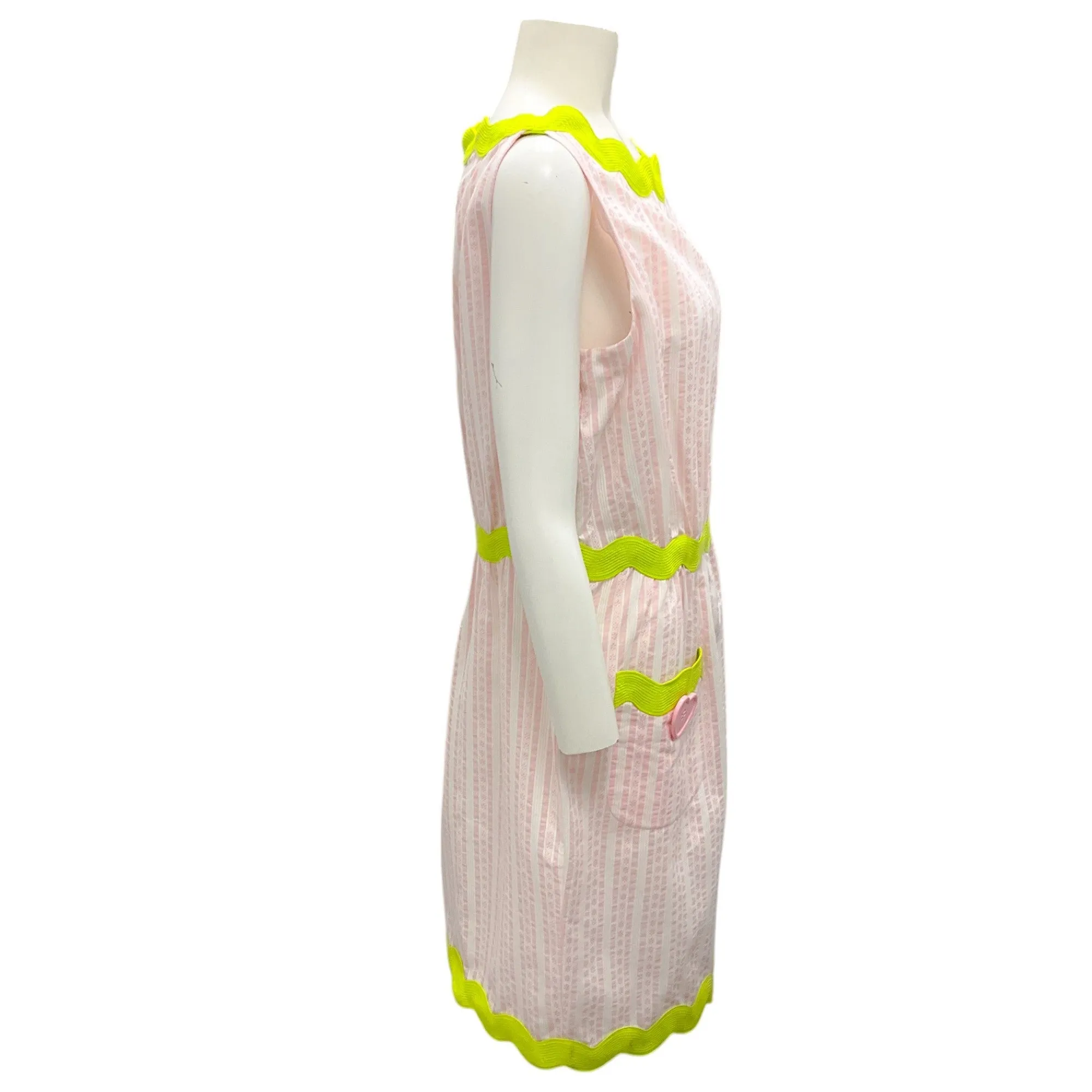 Moschino Couture Pink / White 2021 Striped Cotton Shift Dress