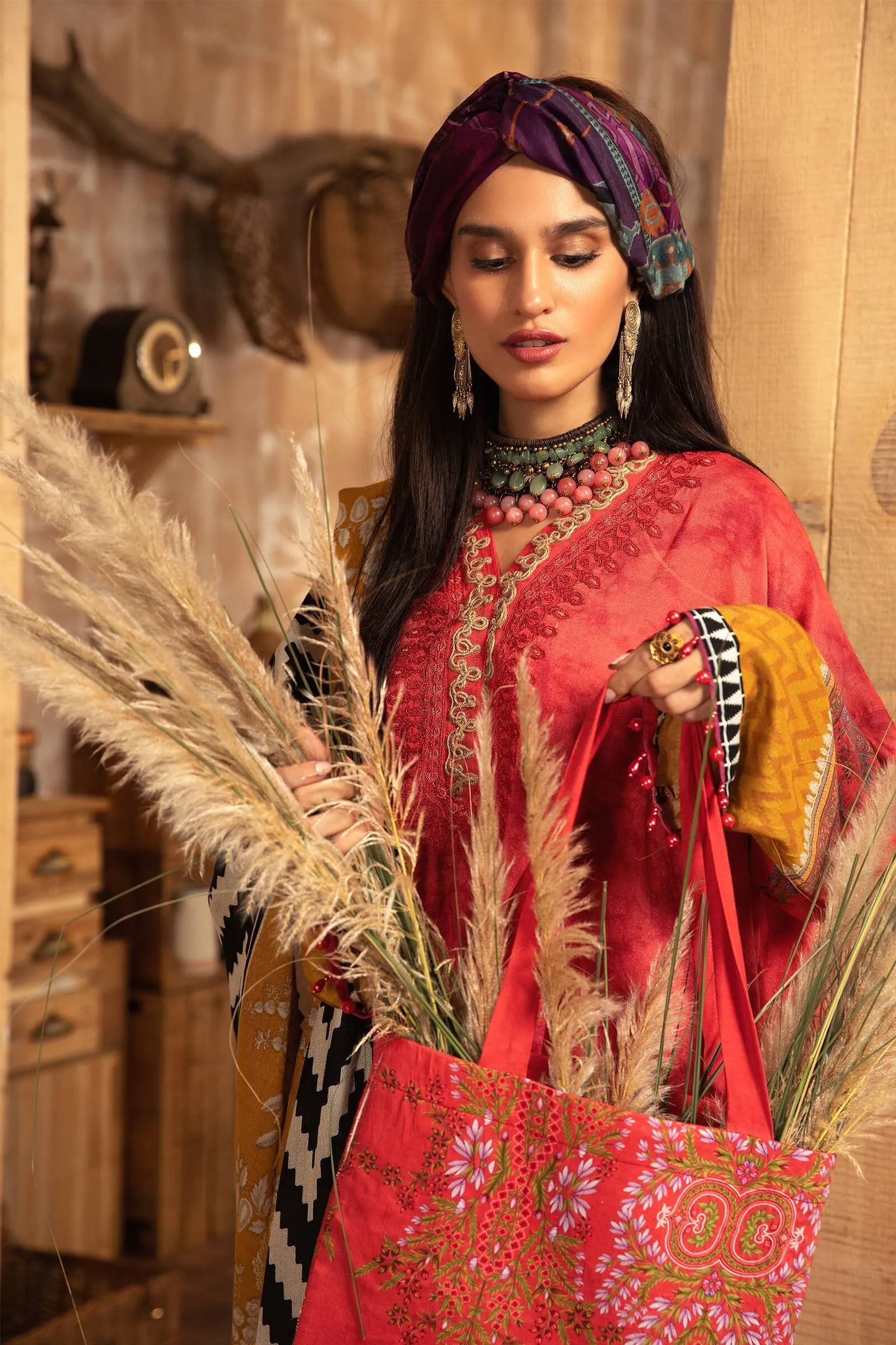 MPT 1202 A | Maria B MPrints Winter Collection 2021 | Unstitched Embroidered Dobby Linen Suits