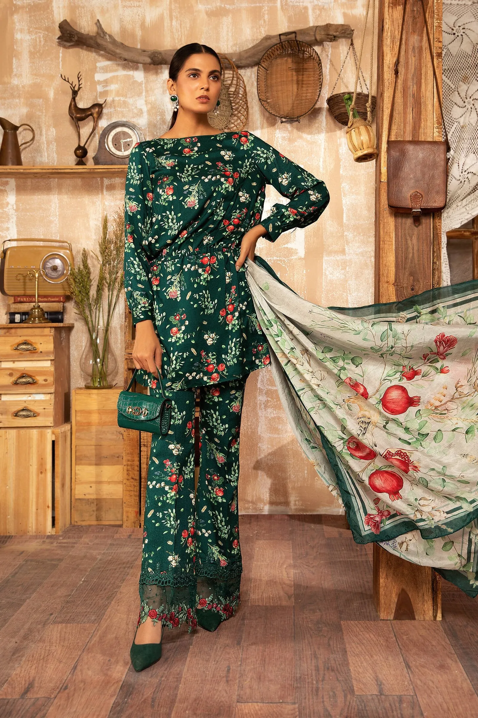 MPT 1210 A | Maria B MPrints Winter Collection 2021 | Unstitched Embroidered Dobby Linen Suits