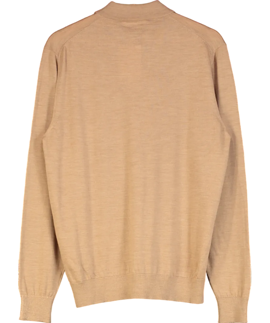 Mr Porter Brown Merino Wool Polo Shirt UK M