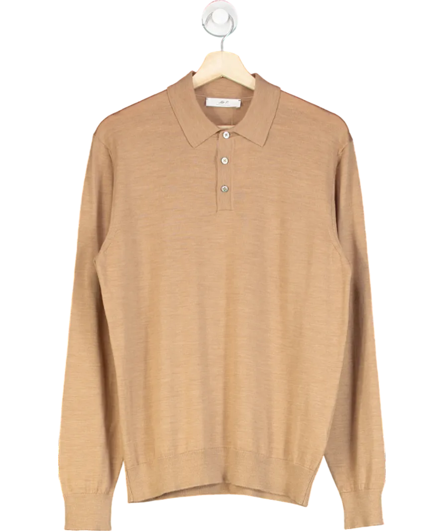 Mr Porter Brown Merino Wool Polo Shirt UK M
