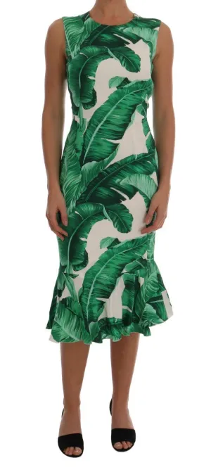 Multicolor Banana Leaf Silk Stretch Dress