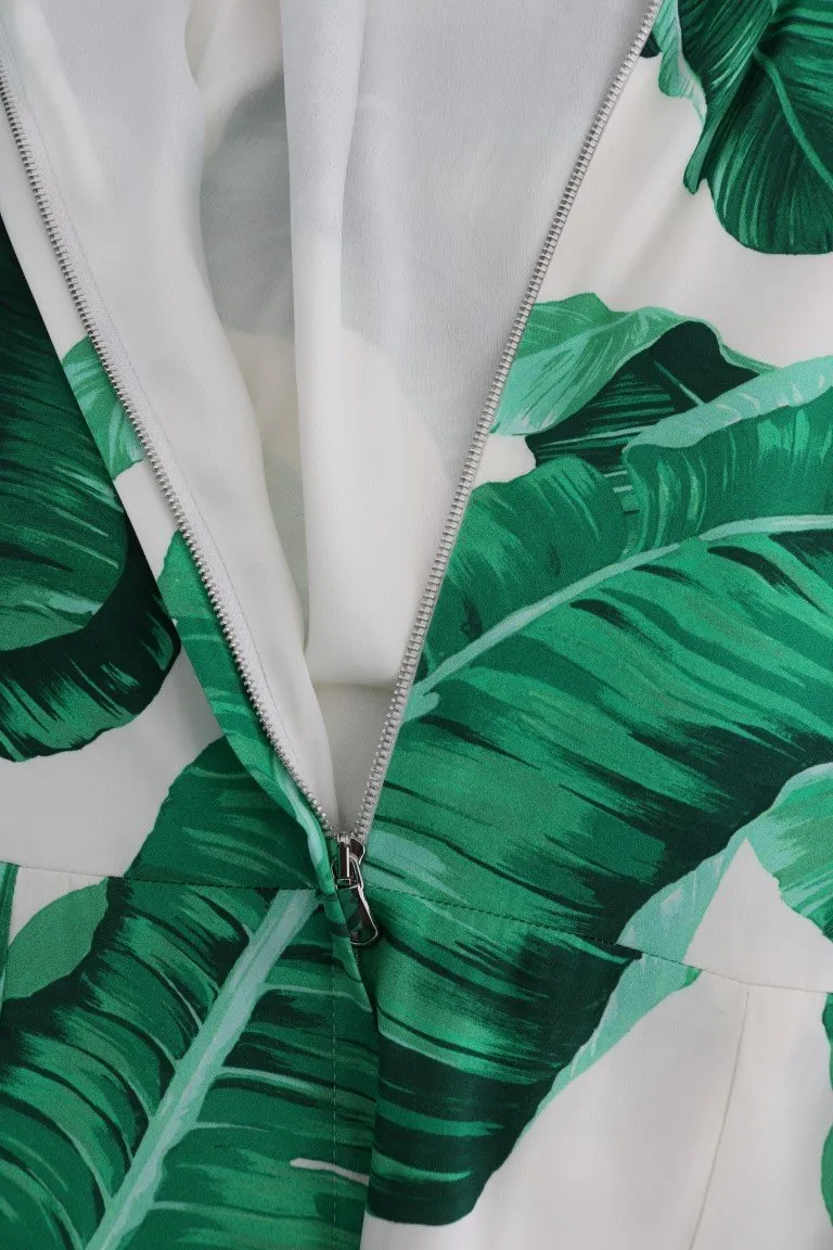 Multicolor Banana Leaf Silk Stretch Dress