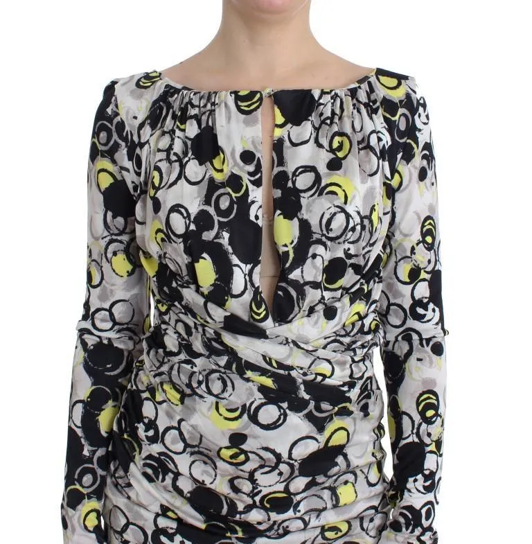 Multicolor Longsleeved Shift Dress