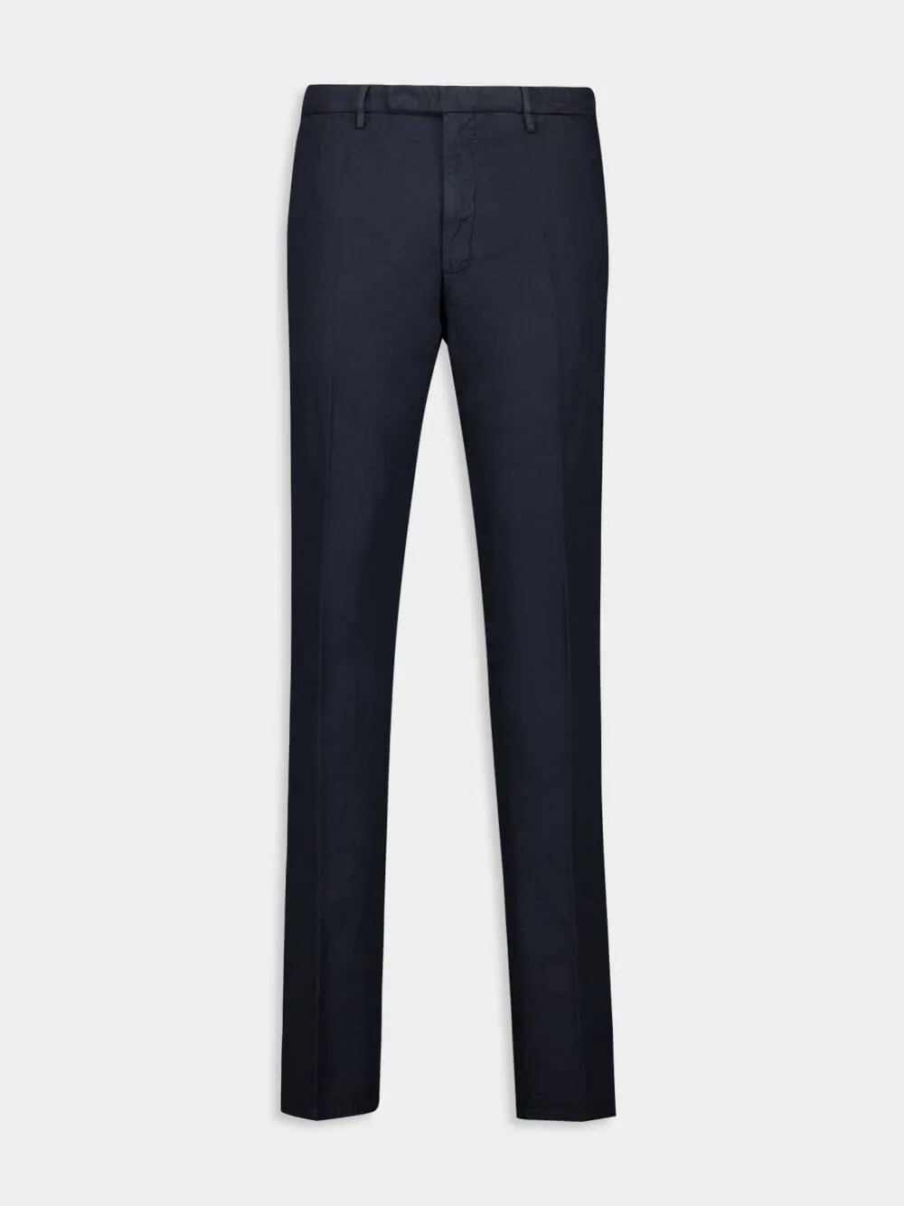 Navy Blue Cotton-Linen Full Suit