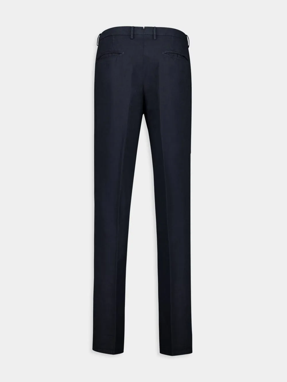 Navy Blue Cotton-Linen Full Suit