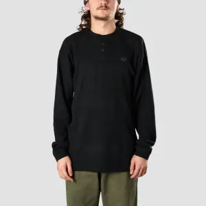 New Balance Waffle Knit Longsleeve Henley T-Shirt Black