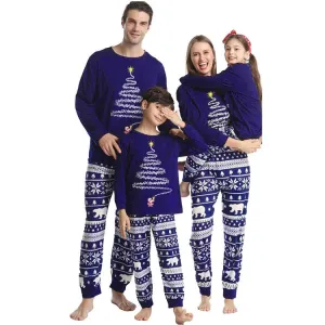 NEW MEN'S ONLY, Sz L, Blue Christmas Tree Suits Family Look Pajama Set