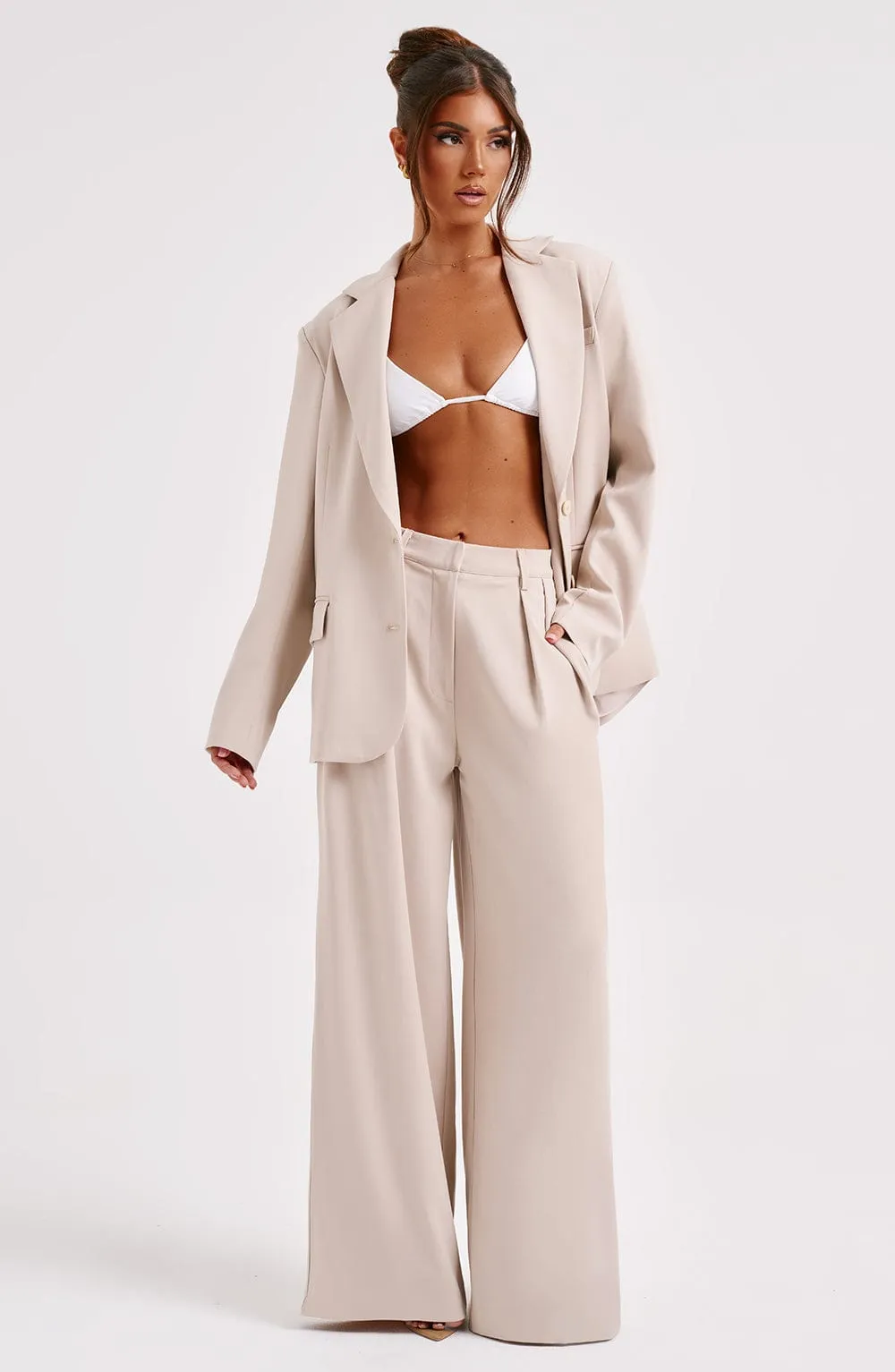 Noa Oversized Suit Jacket - Beige