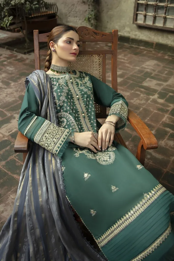 NW-04 | Qalamkar Qline Linen Winter Collection 2021 | Unstitched Embroidered Organza Suits