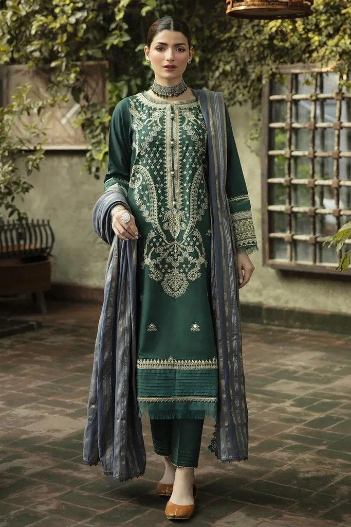 NW-04 | Qalamkar Qline Linen Winter Collection 2021 | Unstitched Embroidered Organza Suits