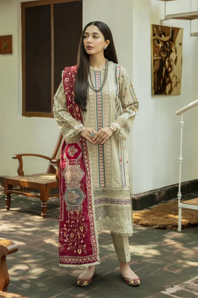NW-05 | Qalamkar Qline Linen Winter Collection 2021 | Unstitched Embroidered Organza Suits