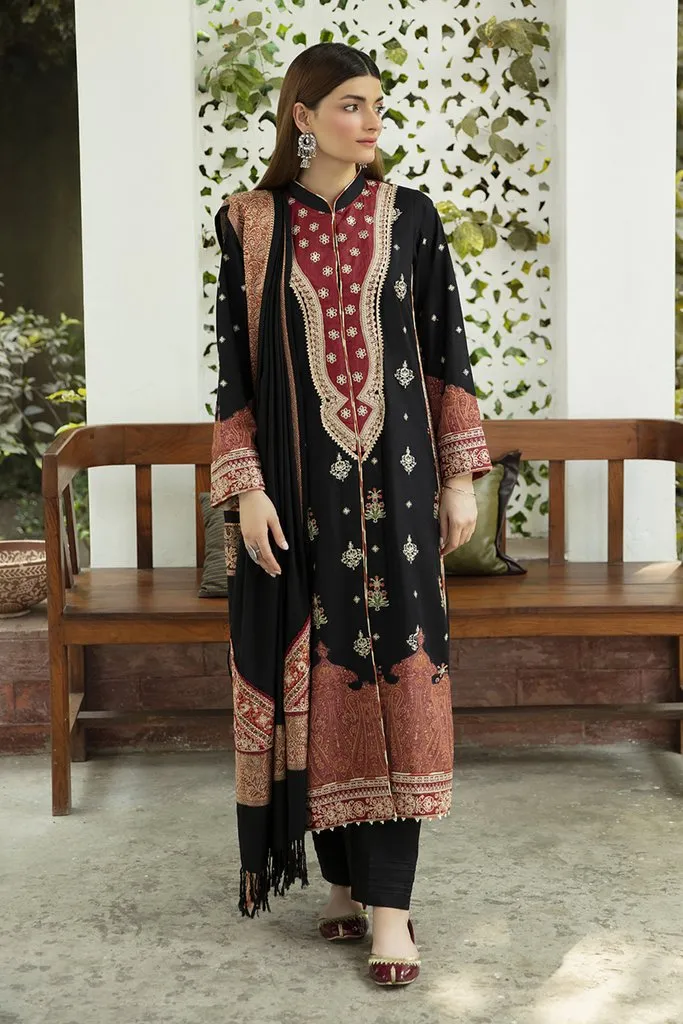NW-08 | Qalamkar Qline Linen Winter Collection 2021 | Unstitched Embroidered Organza Suits