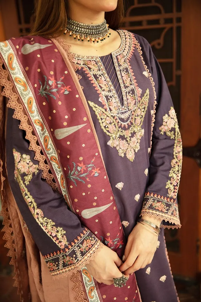 NW-09 | Qalamkar Qline Linen Winter Collection 2021 | Unstitched Embroidered Organza Suits