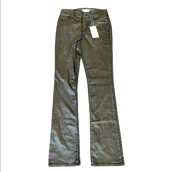 NWT Joie  Park Skinny Bootcut Pant Gold Metallic