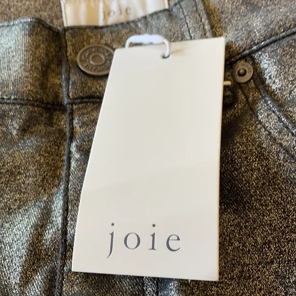 NWT Joie  Park Skinny Bootcut Pant Gold Metallic