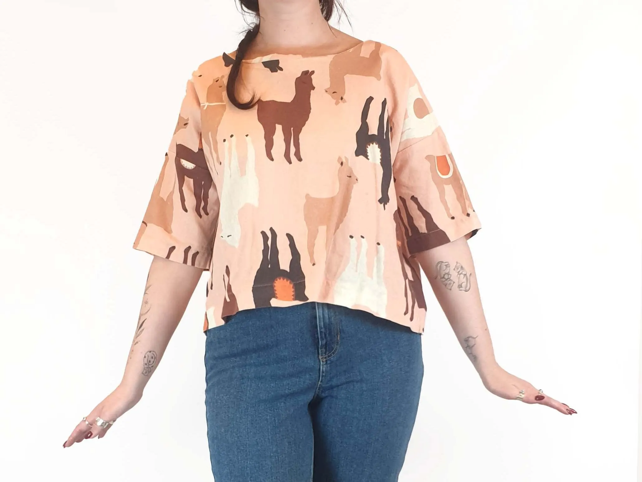 Obus pink llama print size 3 (best fits size 12-14)
