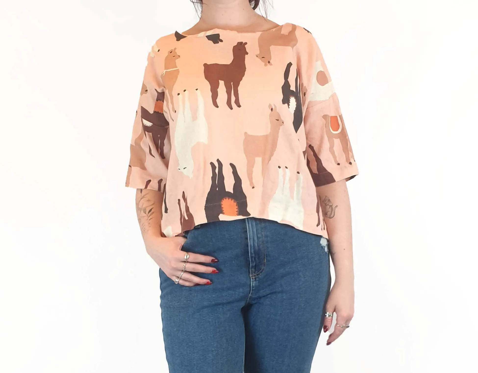 Obus pink llama print size 3 (best fits size 12-14)
