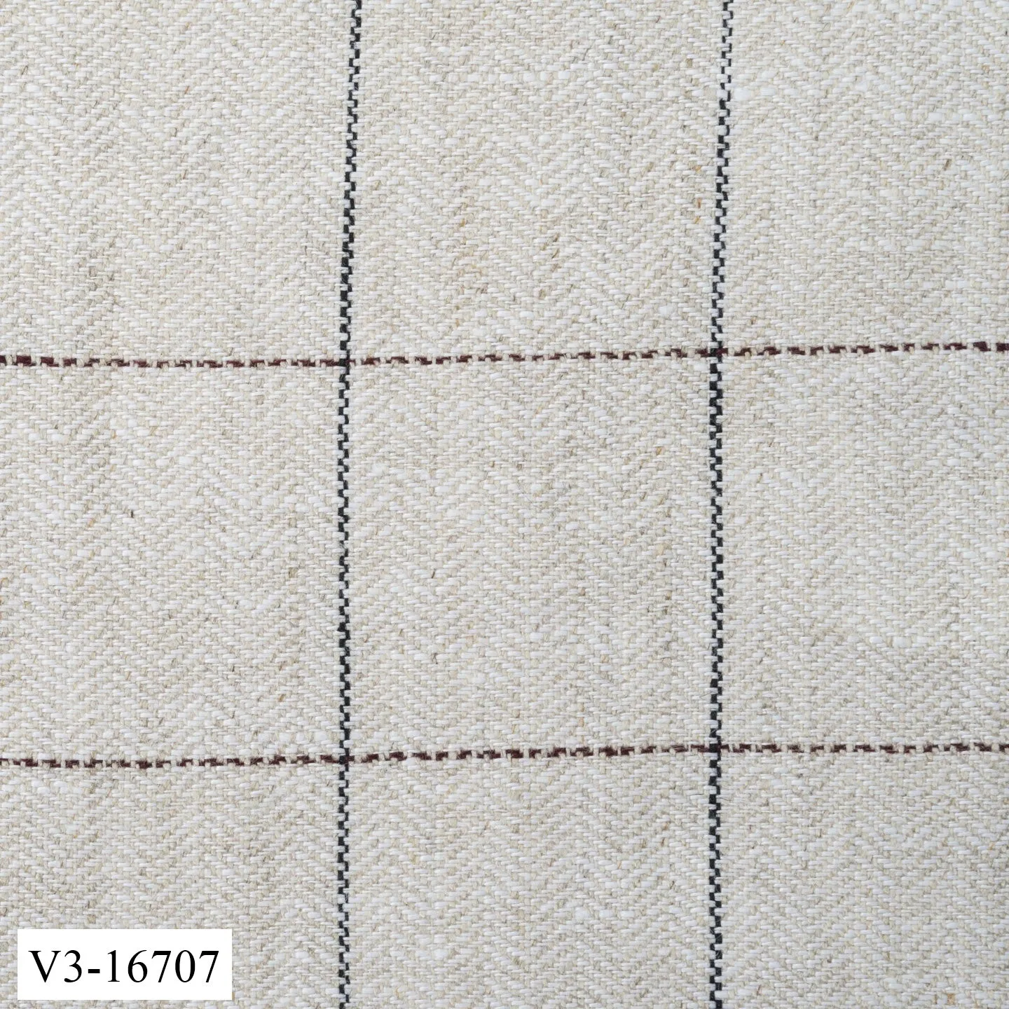 Off White with Dark Windowpane Suit