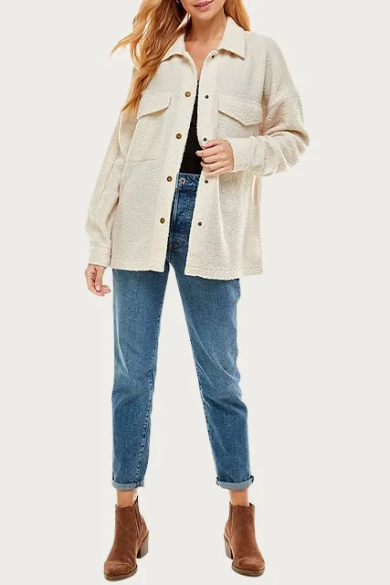 OVERSIZED FLEECE SHIRT JACKET