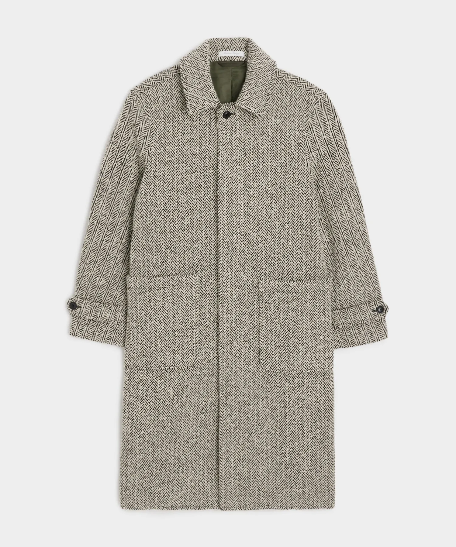 Oversized Herringbone Balmacaan in Cream