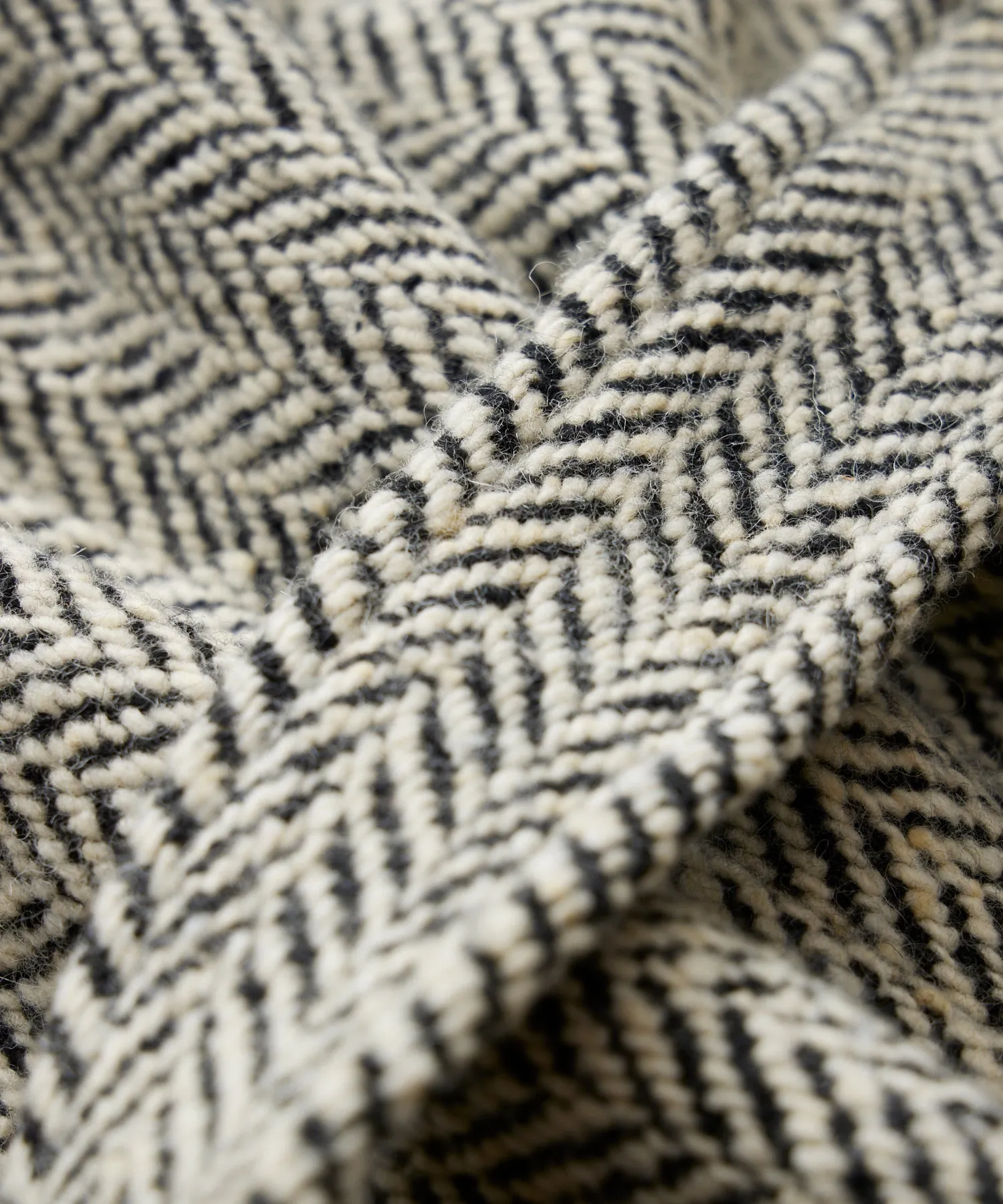 Oversized Herringbone Balmacaan in Cream
