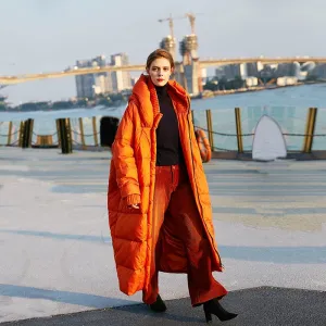 Oversized Orange Puffer Coat