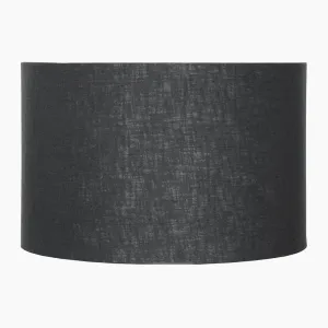 Pacific Lifestyle - Lino 40cm Black Self Lined Linen Drum Shade