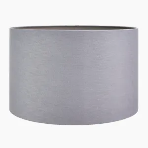 Pacific Lifestyle - Lino 50cm Grey Self Lined Linen Drum Shade
