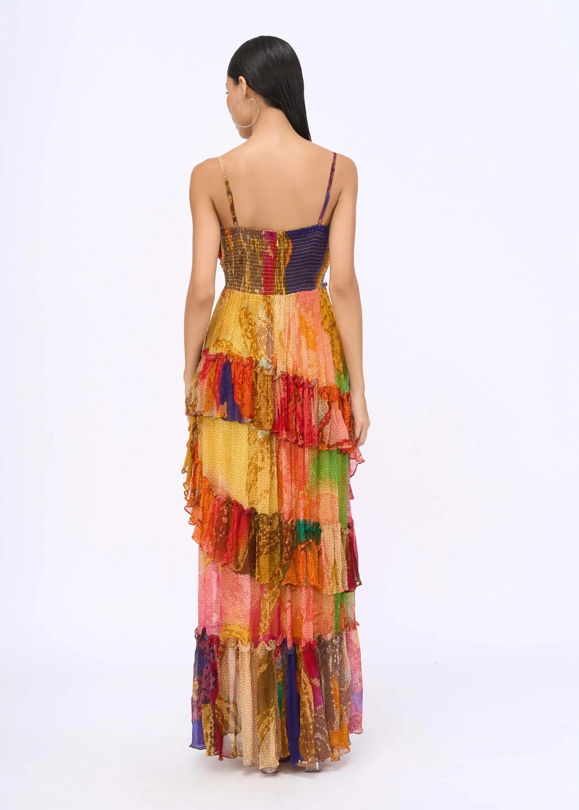 Paradise chiffon maxi dress