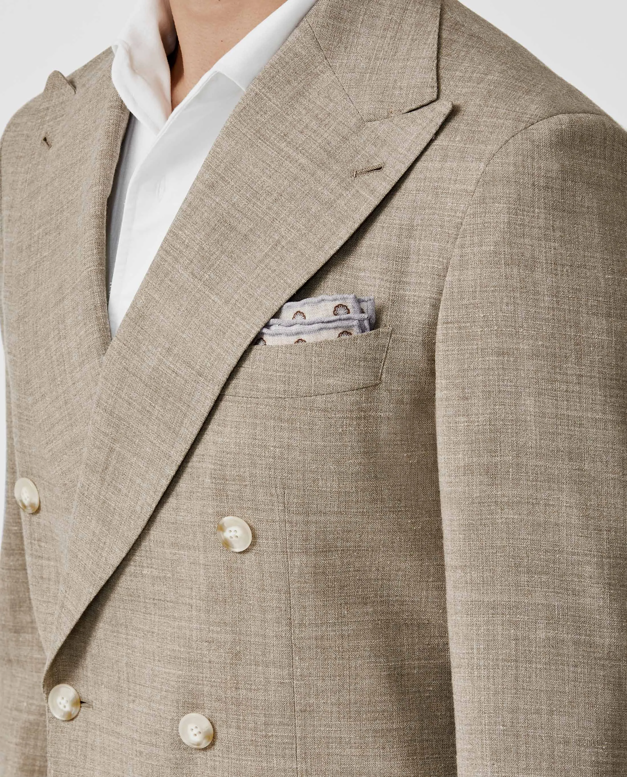 Paulo Oliveira Light Taupe Wool & Linen Stretch