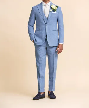 Paulo Oliveira Sky Blue Wool & Linen Stretch