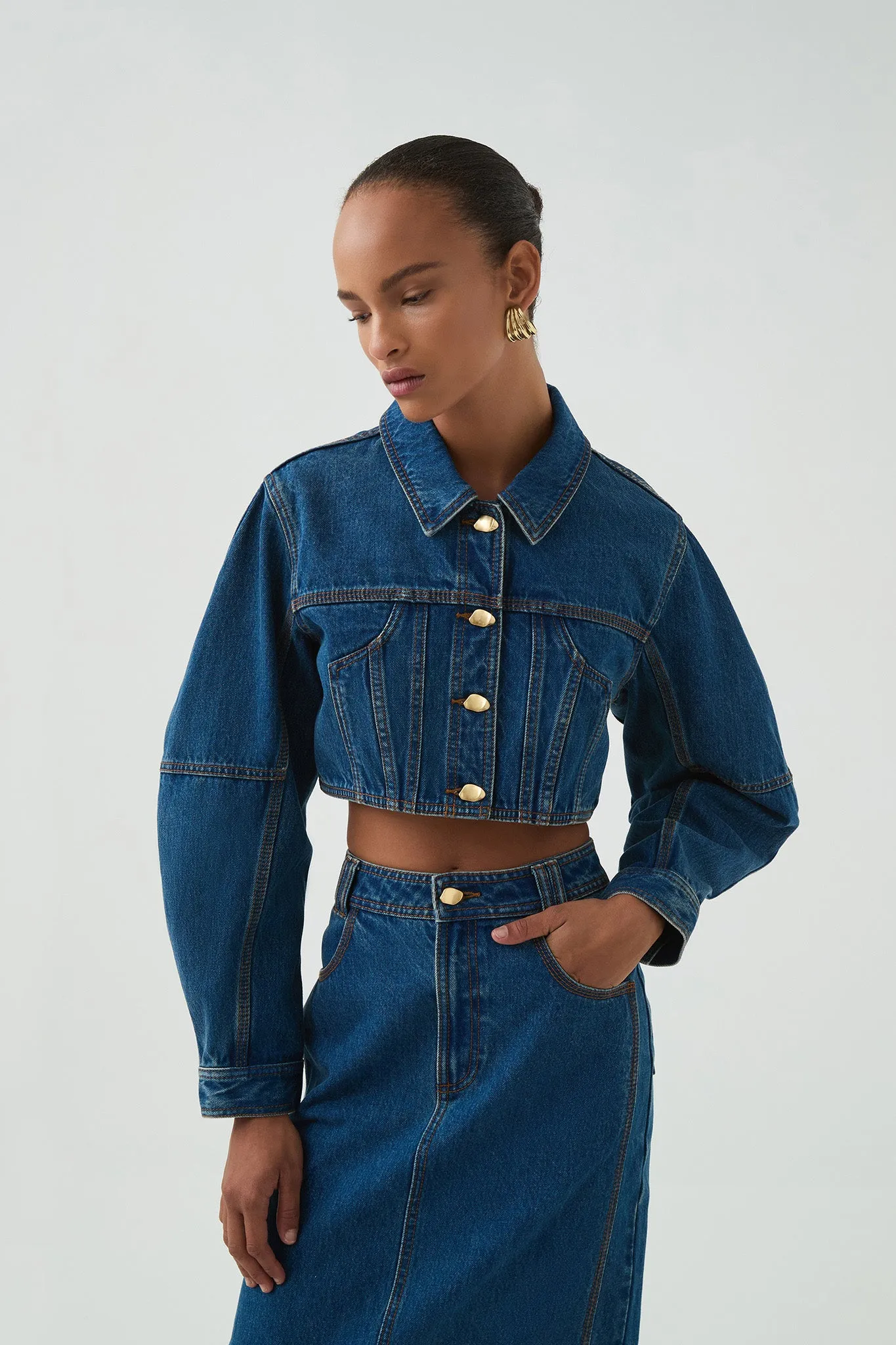 Phoenix Cropped Denim Jacket