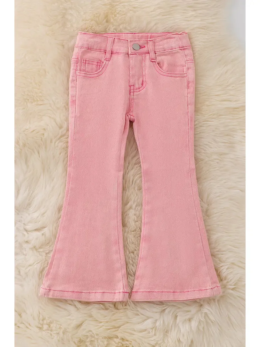 Pink Bootcut Denim Pants