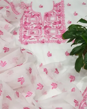 Pink Kota Doriya Embroidery Work Suit