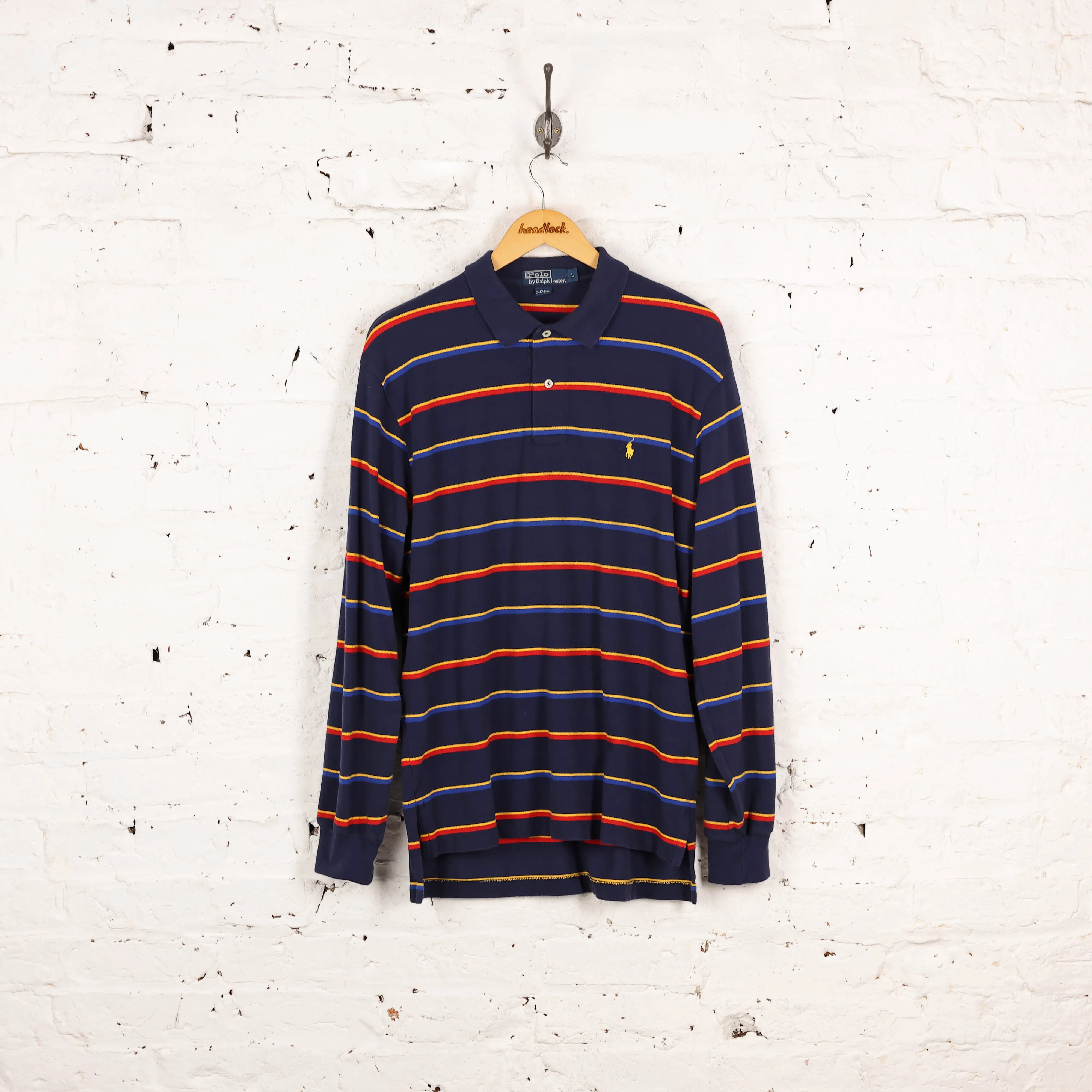 Polo Ralph Lauren Long Sleeve Polo Shirt - Navy - L
