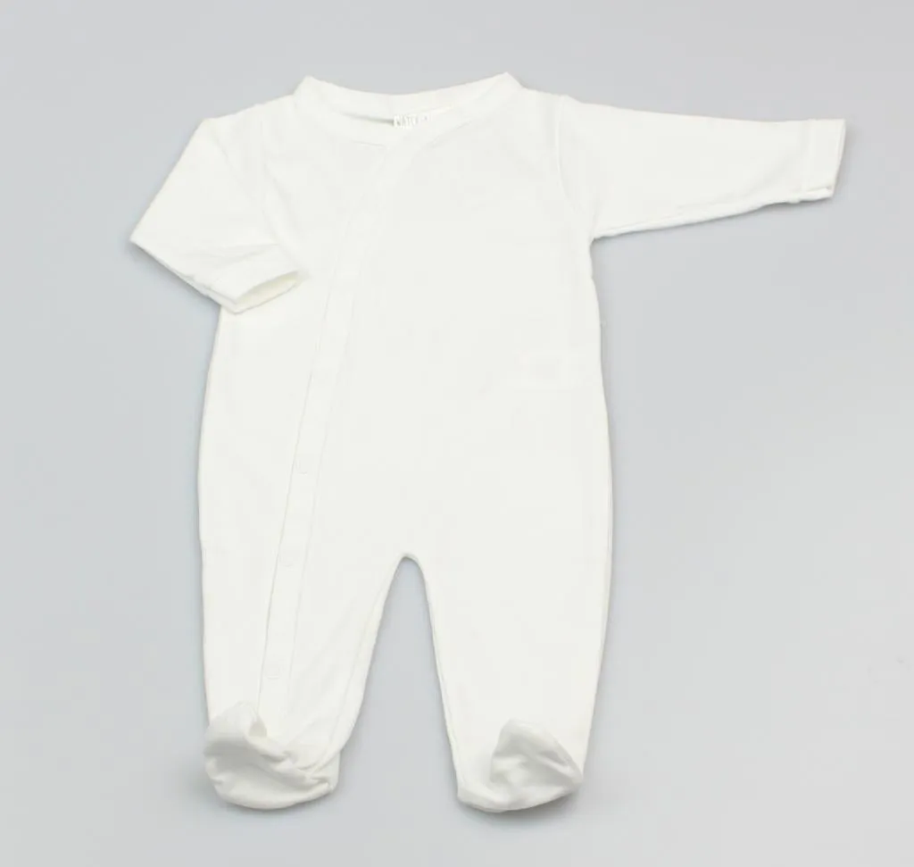 Premature Baby White Cotton Sleepsuits (3-12LBS)-GF0251