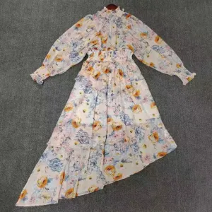 Pullover Print Vintage Dress For Women Mid Dresses