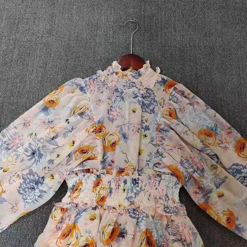 Pullover Print Vintage Dress For Women Mid Dresses