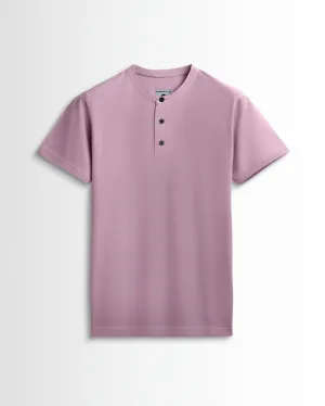 Pure Cotton Henley Without Pocket T Shirt (Soft Berry)