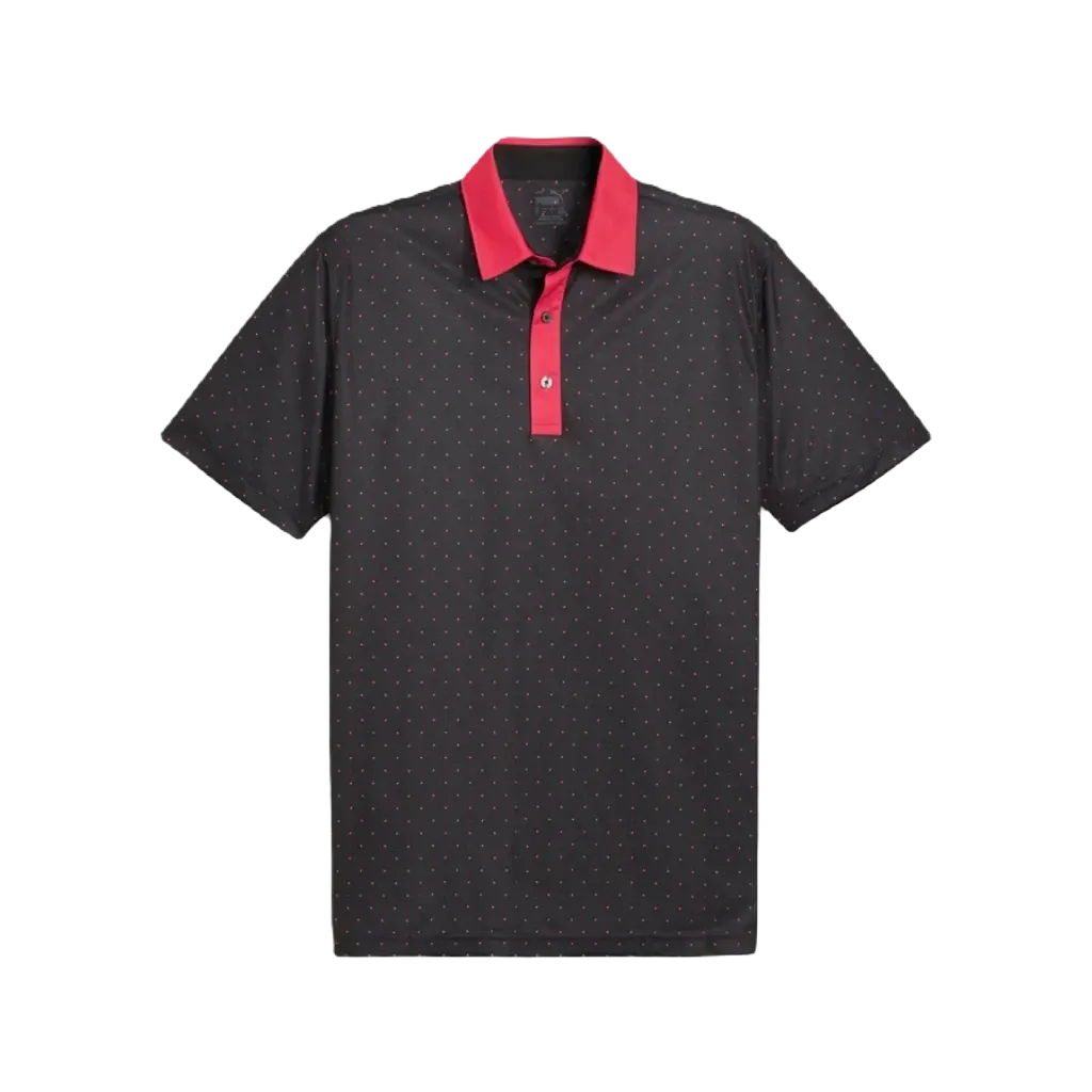 Pure Geo Golf Polo - Black/Pink