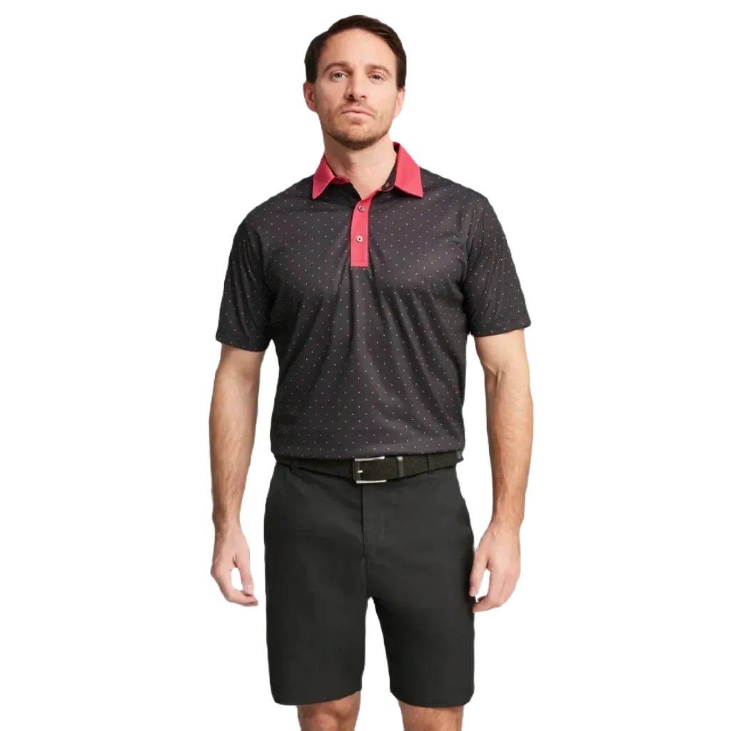 Pure Geo Golf Polo - Black/Pink