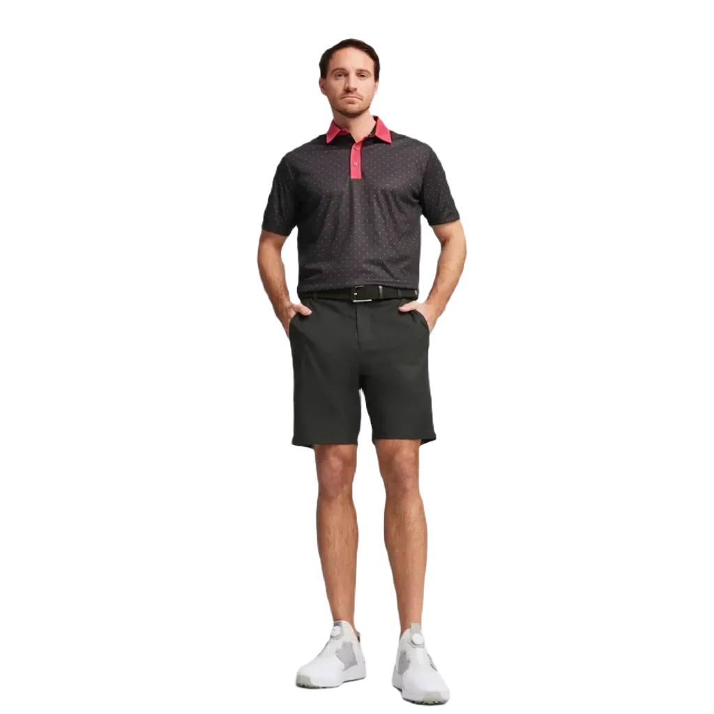 Pure Geo Golf Polo - Black/Pink